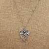 20Pcs/lot Antique Silver Big Dragon Necklace Pendant Charms Jewelry Making Chain Long Necklace