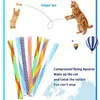 Haustier-Teleskop-lustiges Katzen-Stick-Spielzeug, hochwertiges Nylon-Mesh-Rohr, Rolle, buntes Stretch-Design, Haustier, neuartiges Spielzeug251A