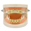 Hiphop Vampire Dentes Banhados a Ouro Jóias Para Homens Diamante Completo Zircão Hip Hop Grillz Acessórios Cool Hip-Hop Dente Jóias