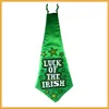 Laço pescoço irlandês cor verde 25 * 10 cm trevo gravata Seta dos homens de poliéster Preguiçoso pessoas gravata para o carnaval presente de natal ano novo