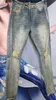 Mens Jeans Designer Ripped Patch Graffiti Vintage Style Hole Fashion Men s Trousers Slim-leg Motorcycle Biker Causal Hip Hop Pants297a