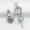 10pcs Castle House Pearl Cage Silver Plated Essential Oil Diffuser Bead Locket Pendants for Perfume Aromatherapy Necklace Making