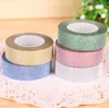 Partihandel 5m Glitter Washi Tape Paper Självhäftande pinne på klibbig DIY Craft Dekorativ