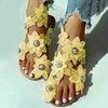 Sandalias 2021 verano señoras zapatos planos mujer correa trasera blanco Floral bohemio mujer al aire libre Casual playa