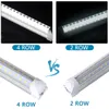 8 피트 LED 상점 조명 8 피트 쿨러 도어 냉동실 LED 튜브 조명기구 4 행 144W 14400 LM V 형광 명확한 커버 연결 가능한 표면 마운트 라이트