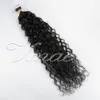 VMAE 11A indisk nagelband anpassad vågig Vrigin Pre bonded Natural Color 100g Water Wave Afro Kinky CurlyTape Ins Human Hair Extension6858074