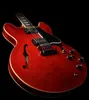 Jazz Electric Guitar Quality Guitar Aled Look Semi Hollow Body Win Red7473155