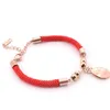 Braccialetti portafortuna per gioielli di moda per donna, cordini rossi, braccialetti in oro rosa 18 carati, moda semplice e calda, senza spedizione