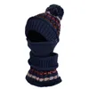 Fashion Designer Beanie Autumn Winter Plus Velvet Color Matching Knitted Hat Bib Mask Three-Piece Warm Thick Wool Hats Female Custom LOGO