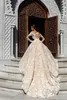 Arabic Vintage Wedding Dresses Scoop Neck Lace Long Sleeves Bridal Wedding Gowns 2020 Plus Size 3D Flowers robes de mariée