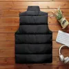 Mannen vest winterjassen mode casual mouwloze jas dikke warme rits glanzende jas bovenkleding katoen gevoerd vest