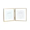 Double Fold Floating Frame for Picture Leaves Gold Silver Metal Pressed Glass Photo Frames Wedding Decor Vertical 4x4 4x6 5x7