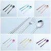 304 Stainless Steel Cutlery fork spoon chopsticks three piece set student office portableTableware set Dinnerware T2I5917