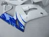 Customize Chinese Fairing Kit voor Kawasaki ZX 6R 636 Ninja 03 04 ZX-6R ZX636 2003 2004 ZX6R Blue White Road Racing Motorcycle Hugs