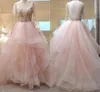 Seksi Klasik Backless Gelinlik Modelleri Ruffles Illusion Ile Uzun Kollu İşlemeli Dantel İnciler Tatlı 16 Elbise Abiye giyim Quinceanera Elbise