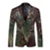 Mäns kostymer Blazers Män och jackor 2022 Peacock Printed Blazer Fashion Designer Suit Masculino Casual Coat Wedding Dress Q2051