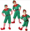 Costume de noël costume de lutin pour enfants cosplay festival parent-enfant adulte hommes et femmes costume de noël vert