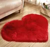 Grand tapis rouge en peluche imitation laine, joli tapis en forme de cœur pour fille, décoration, prix de gros