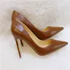 free fee style brown matt leather point toe high heels shoes boots pumps bride wedding party shoes stiletto 12cm 10cm 8cm