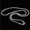 2mm 3mm touw ketting 925 sterling zilveren mode kettingen mannen vrouwen sieraden ketting diy accessoires18 20 24 inch