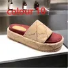 Newset Classic Lady Slippers Woman Strawberry Beach Thick Bottom Shoes Platform Alphabet Lady Sandals Leather High Heel Slippers