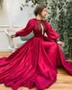 2020 Red Evening Dresses With Detachable Skirt Long Sleeve Mermaid Prom Dress Sweep Train Custom Made Special Robes De Soirée