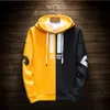 Bluzy Hot Bluzy Mężczyźni Kolor Blok Patchwork List Print Plus Size Hoodie Hombre Hip Hop Streetwear 2018 Mężczyźni Odzież RL5811A