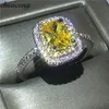 Choucong Fashion Bridal Anniversary Ring 2ctダイヤモンド925銀のウェディングバンドリングの女性のビジューギフト