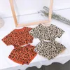 Nuovi Autunno Leopard Girls Outfits 2019 Summer Manica Corta Top + Shorts Set bambini Bambini Designer Vestiti per bambini Abbigliamento per bambini Abbigliamento Best Suits
