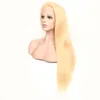 Indian Virgin Hair 13x4 Lace Front Wig Straight Blonde 100% Human Hair Lace Wigs 613# Light Color 10-30inch Oneprettygirl Adjustable Strands