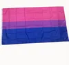 100 pcs coloré Polyester 90*150 cm 3x5 fts LGBT fierté arc-en-ciel bi drapeau bisexuel pour la décoration SN317