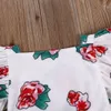 Ins Baby Girls Rose Flower Print Romper Infant Latający Rękaw Kwiatowy Kombinezony 2019 Moda Lato Moda Boutique Dzieci Wspinaczka C5785
