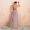 2020 Ny sexig prinsessa Baklösa Crystal Deep V-Neck Ball Gown Party Gowns med Beading Tulle Plus Storlek Formell Kändis Klänningar Be84