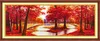 Maple mascotte landschap vijver Bekijk Woondecoratie schilderij, handgemaakte kruissteek borduurwerk handwerken sets geteld afdrukken op canvas DMC 14CT / 11CT