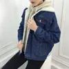 テディーウィンターレディースブルージャンジャケット厚い暖かいフリースデニム女性のジャケットとコート2019パンクアウトウェアJaqueta Jeans Femina1