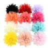 Grampos de cabelo de bebê 3,5 polegadas para meninas Chiffon Flowers Grampos de cabelo Acessórios de cabelo Boutique Flor de fita com clipe Moda infantil Presilhas