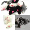 Mouse de pele de coelho real para gato brinquedos mouse com som alta qualidade 1 pc mistura cor