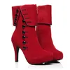 Hot ed-Venda Shoes Mulher Platform Flock Buckle Botas de Inverno Senhoras Sapatos Femininos. GGX-012