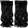 18-28 "Lunga clip nelle estensioni dei capelli sintetici al 100% Estensioni di capelli naturali reali 3/4 testa piena 1 pezzo marrone nero