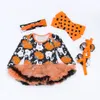 Halloween Baby Kostüm Baby Mädchen Strampler Neugeborenen Kleidung 4 stücke Sets Halloween Kürbis Overalls Kleid Cartoon Gedruckt Baby Romper3694688