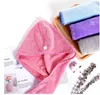 Microfiber Hair Towel Quick DryWomen Shampoo Quick Magic Dryer Wrap Towel Shower Cap Scrub Cleaning Tool Bathroom Hair Cap Wrap with Button