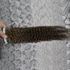 estensioni dei capelli del nastro di trama della pelle dei capelli vergini ricci crespi mongoli 100g 40 pz/pacco Nastro nelle estensioni dei capelli umani