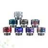 810 SS Epoxy Resin Drip Tip Kit 8pcs Snake Skin Grid Cobra SS Mouthpiece Smoking Accessories