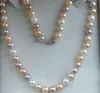 Feine Perlen Schmuck Echte Natürliche 7-8mm Weiß Rosa Lila Akoya Zuchtperlen Halskette 20 "