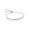 Authentic 925 Sterling Silver Hand rope Bracelets for Pan Adjustable size Women Wedding Gift Jewelry Bracelet with Original box W234