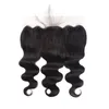 Cabelo da Virgem da Malásia 13x6 Lace Frontal Body Wave 824 polegadas Treze por seis encerramento da renda com fechos de cabelos para bebês colorido natural6684329