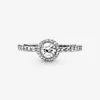 Nowa marka 925 Sterling Silver Classic Sparkle Halo Pierścień dla kobiet Wedding Rings Fashion Jewelry315d