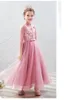 Fall Winter Long Sleeve High Collar Flower Girl Dresses 2020 Hand Made Flowers Beads Lace Applique Girl Pageant Dress Toddler Party Gowns