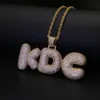 Anpassade namnbokstäver Pendanthalsband för män Hip Hop Cubic Zircon Necklace Gold Silver Chain Jewelry5908152