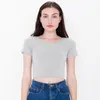 솔리드 티셔츠 여성 섹시한 자르기 탑 반팔 탑스 숙녀 기본 크루 넥 티셔츠